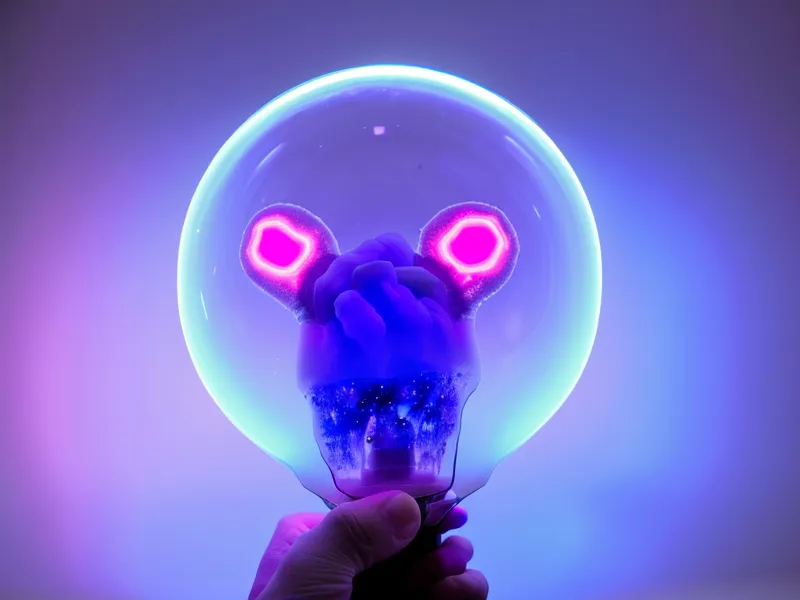 Close-up of a UV-C germicidal bulb used for shoe sanitization.