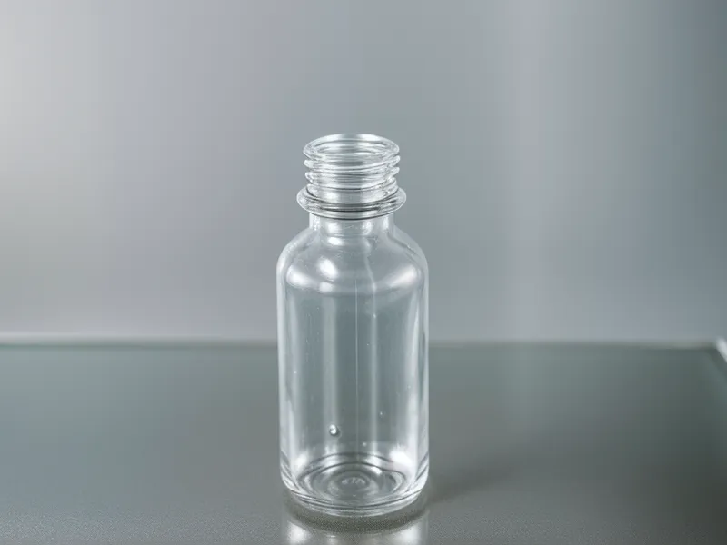 A glass dropper bottle and a ruler on a white tile surface for tracking nail health.
