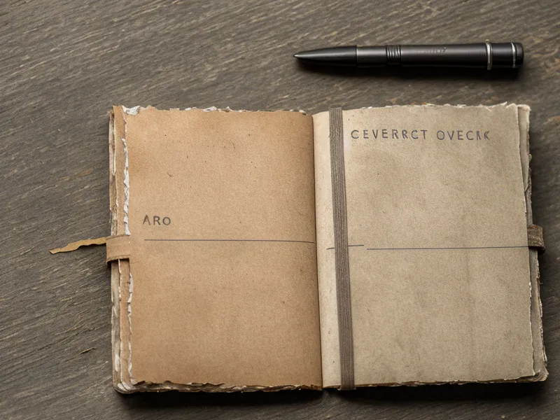 Close-up of a handwritten tracking notebook with a supplement capsule on the page.