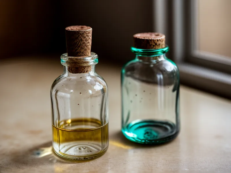 A close-up of a nail oil bottle next to a handwritten tracking notebook.