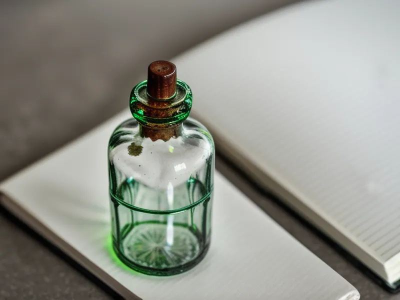 Close-up of a nail supplement bottle next to a tracking notebook with dates.