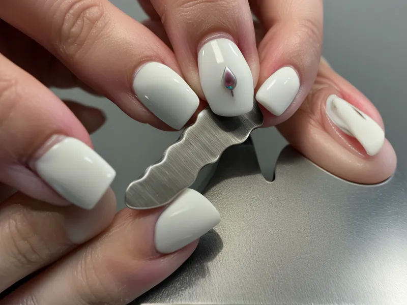 Filing a thick toenail as part of a supplement tracking routine.